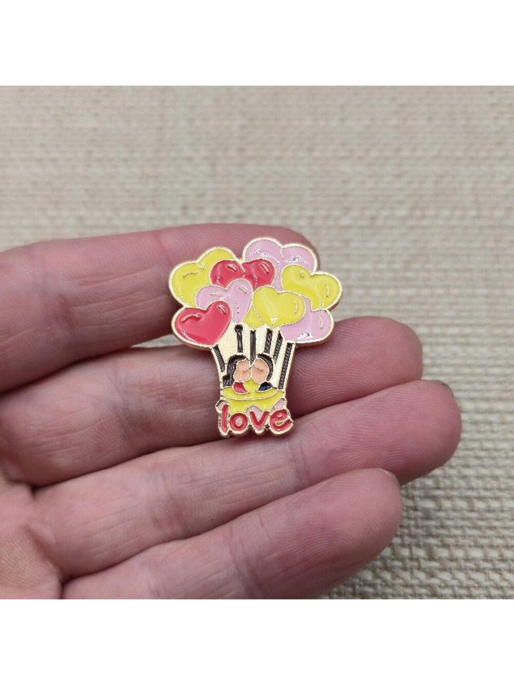 Heart Balloon Hot Air Balloon Love Enamel Pin A8658